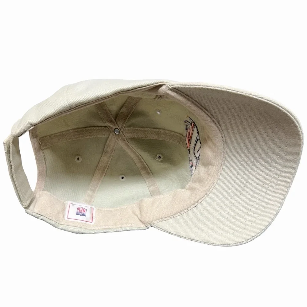 Denver Broncos NFL Football Hat Cap Cream Beige Embroidered Logo Dad Hat